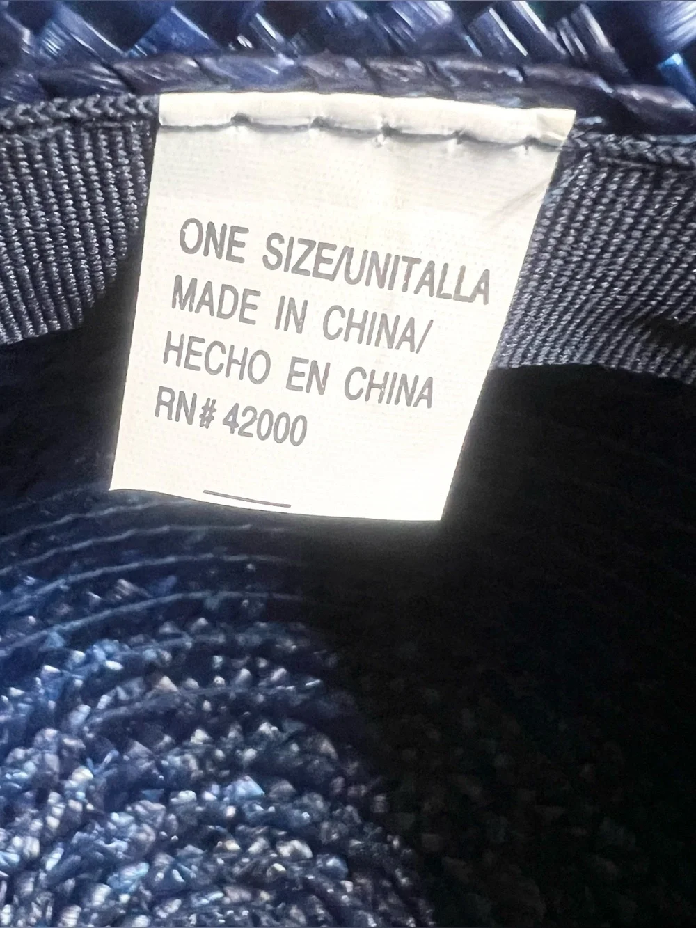 Vintage Navy Blue Braided Straw Rolled Brim Bowler Hat